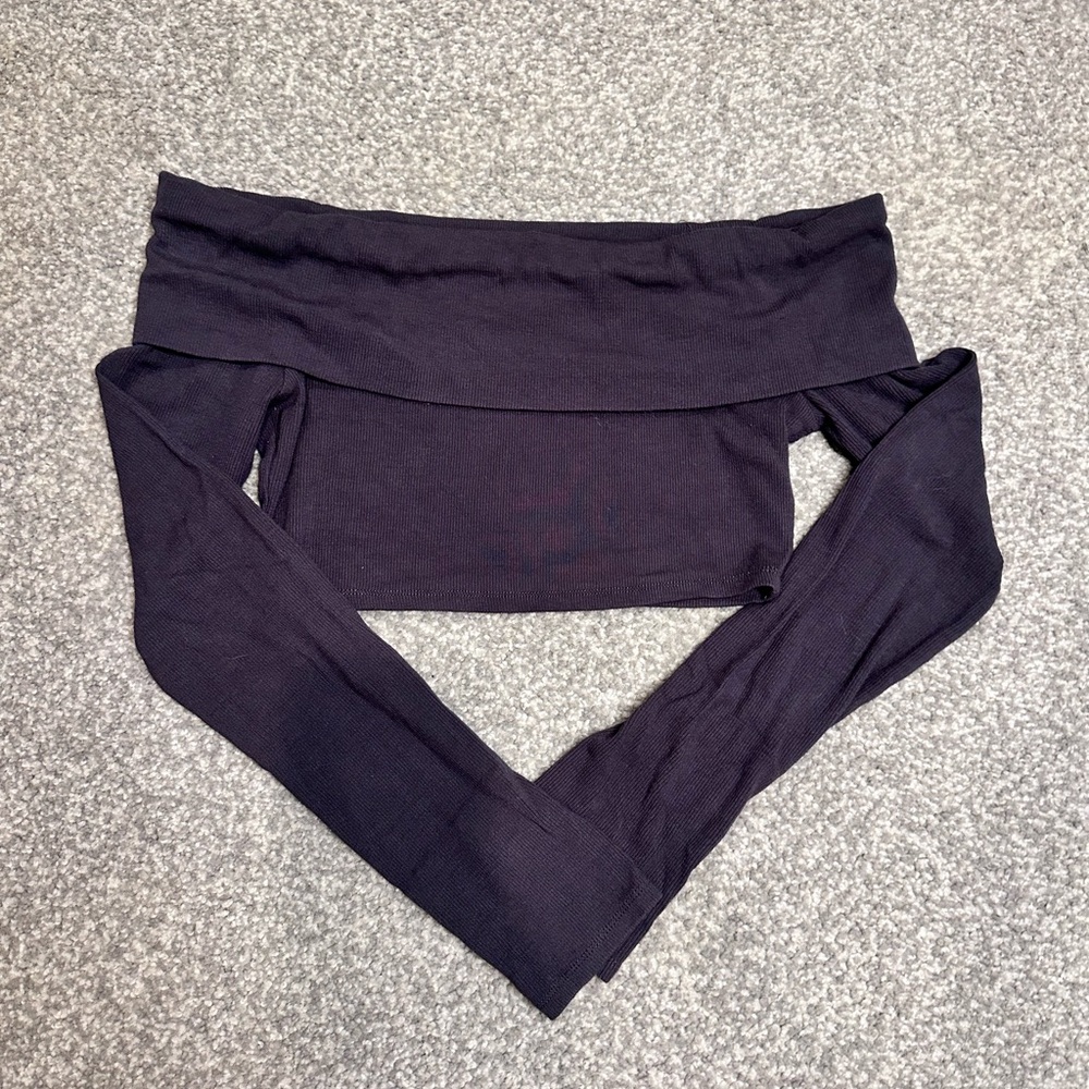 Garage Black Off-Shoulder Cropped Top - final sale